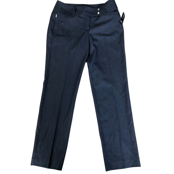 new directions Pants - New Directions Dark Navy Pants Women’s 6 Denim Look Dress Pants Straight Leg NWT